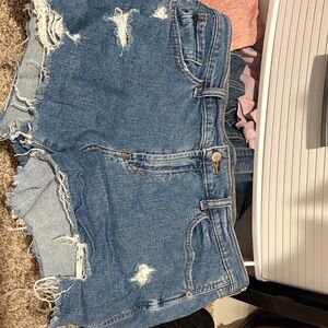 Old Navy Blue Distressed Jean Shorts